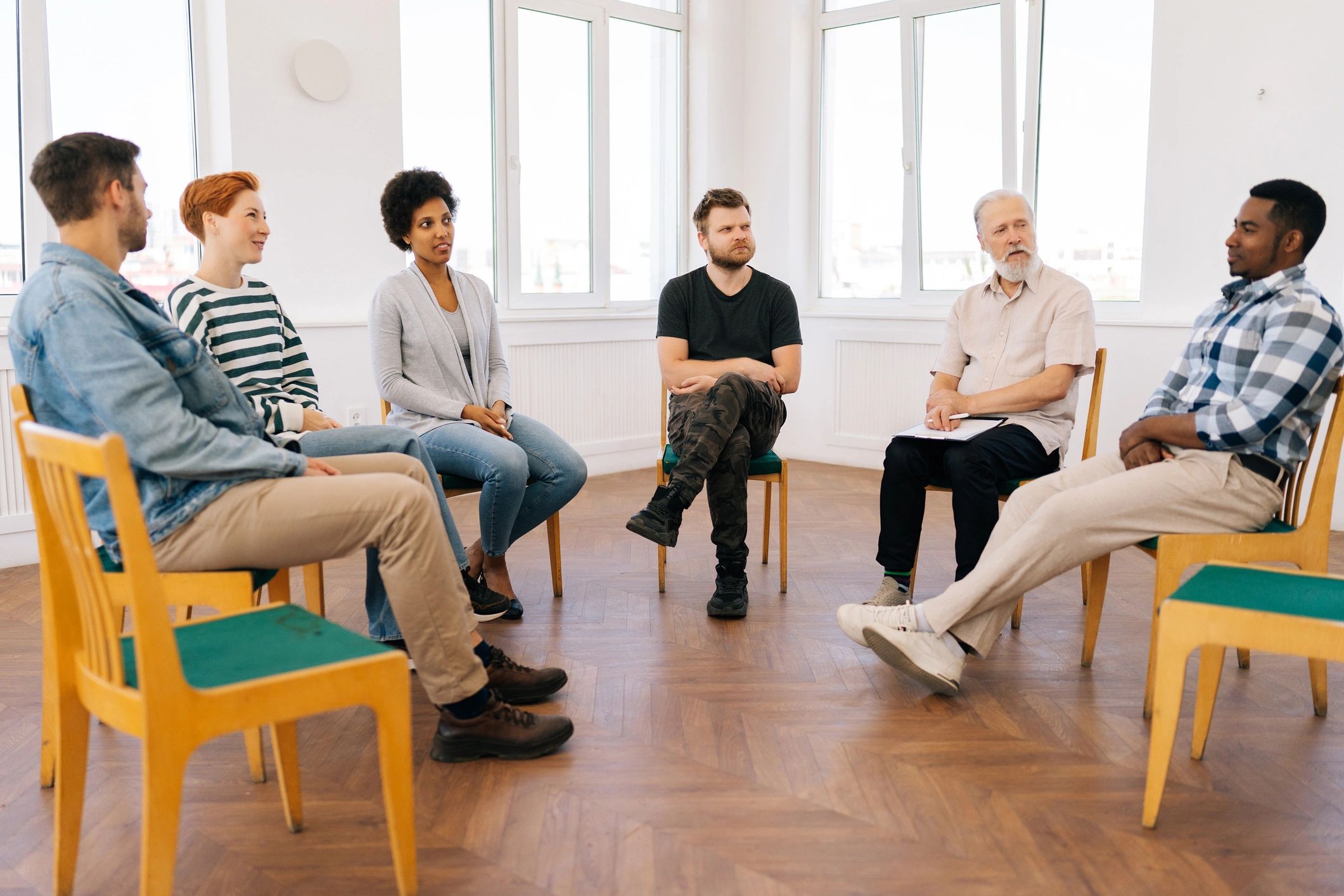 Group discussion in a mental health education setting